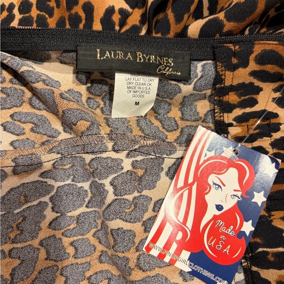 Pinup Couture PUG Laura Byrnes Retro A-Line Skirt In Cheetah Print Size M NWT - Picture 4 of 5